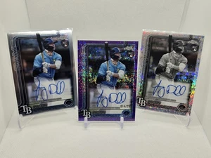 2025 Topps Chrome Logan Driscoll Purple Speckle /299, B&W Mini & Base Auto RC - Picture 1 of 5