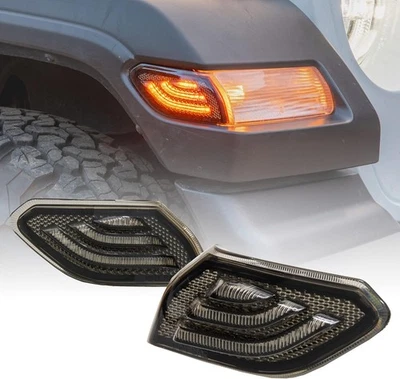 Smoked LED Turn Signal Side Marker Lights For Jeep Wrangler Gladiator 2018-2024 - Image 1 of 4