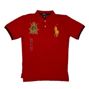 Polo Ralph Lauren Boy's Big Pony Emblem Polo - Red (Gold) - Size: M (12/14) - Picture 1 of 3