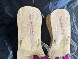 Vintage 90s Y2K Skechers Somethin' Else Foam Jelly Rhinestone Butterfly Sandals - Picture 1 of 6