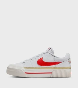 Zapatos Nike Court Legacy Lift para mujer talla 8,5 blanco dorado rojo causales DM7590-110 - Imagen 1 de 12