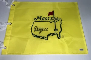 Phil Mickelson Autografiado Sin Fecha Masters Firmado PGA Golf Pin Bandera - Certificado de Autenticidad PSA - Imagen 1 de 5