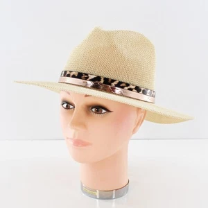 Vince Camuto Panamahut mit Leopardenmusterband #HT190 - Bild 1 von 3