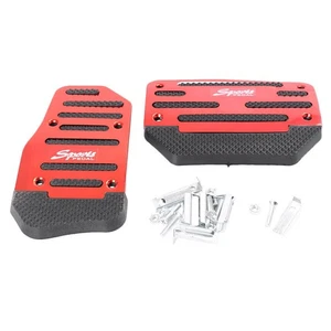Manual Brake Footrests Sport Foot Pedals Aluminum Anti-slip Red Auto New - Picture 1 of 7