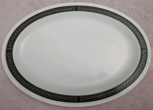 Pyrex Tableware By Corning Oval Platter Plate 799-1 Brown Tan Pattern 12.5x9" - Picture 1 of 7