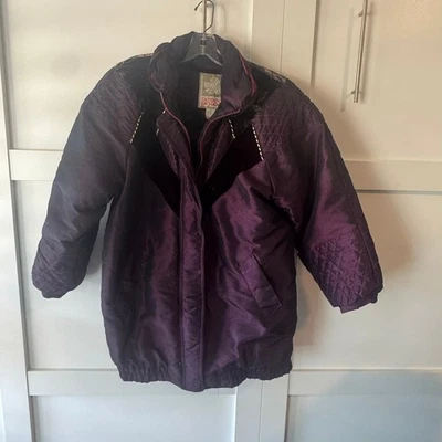 Outdoor Exchange Purple Quilted Puffer Jacket Medium Cozy Warm Winter Coat - Image 1 of 4