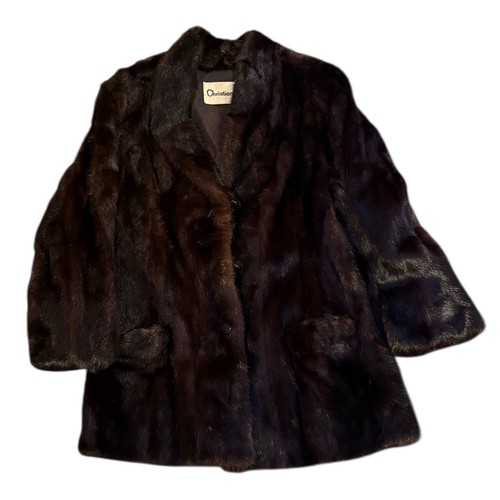 Giacca visone vintage CHRISTIAN DIOR marrone scuro