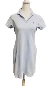 Ralph Lauren abito sportivo donna piccolo blu chiaro polo cotone logo pony - Foto 1 di 7
