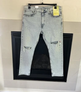 Levis 512 Jeans Mens 36x30 Blue Skinny Taper Stretch Distressed Denim Flex NEW - Picture 1 of 14