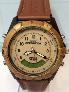 RELOJ VINTAGE TIMEX EXPEDITION CUARZO ESFERA CREMA MF13-I-17 PARA HOMBRE COMPLETO FUNCIONAMIENTO - Imagen 1 de 23