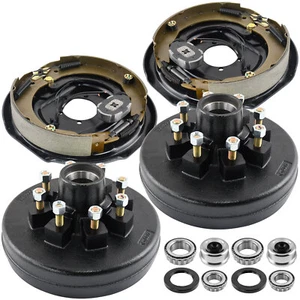 12"X2" Electric Brakes & Trailer Hub Drum 8 on 6.5" for 7000 lbs axle H18 TX - Picture 1 of 7