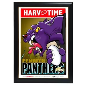 Penrith Panthers, Nrl Mascot Harv Time Print Framed - Picture 1 of 1