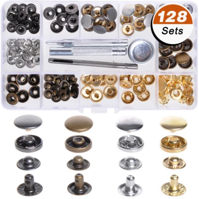 Heavy Duty Snap Fasteners Poppers Press Stud Rivet Sewing Leather Craft Clothes - Image 1 of 4