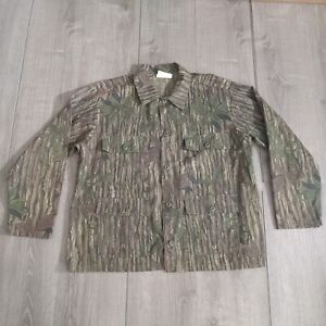 Vintage RealTree Trebark Camo XL Button Up Jacket Shirt Chore Made In USA