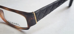 SMALL Chanel 3094 Eyeglasses Glasses Frame Havana Brown Rectangular Leather Arms - Picture 1 of 18
