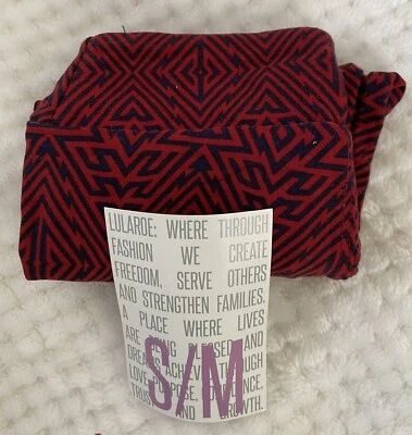 🌷Lularoe Niñas Rojo Geométrico Leggings Pequeño/Mediano S/M ¡Tan suaves! Talla 2T-7 Foto 1 de 4
