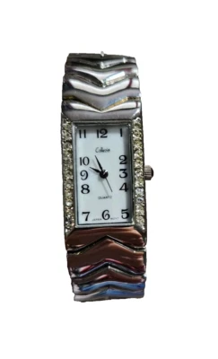 Женские часы-браслет Collizeo с опалесцирующим украшенным драгоценными камнями циферблат работает - Изображение 1 из 4