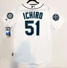 Authentic SIZE 44 LARGE SEATTLE MARINERS ICHIRO SUZUKI COOL BASE On Field Jersey