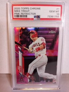 2020 Topps Chrome #1 Mike Trout PINK REFRACTOR PSA 10 Gem Mint Angels