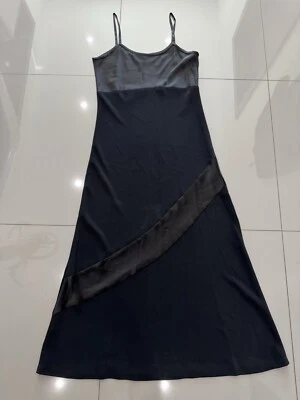 Maxi Vestido Vintage Laura Ashley Talla 12 Vestido Largo Negro Foto 1 de 4