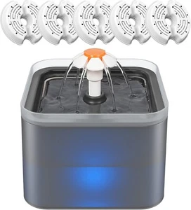 NICREW Cat Water Fountain with LED Light and 5 Filters, 2L Pet Water Dispenser - Picture 1 of 6