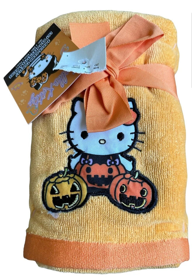 Sanrio Hello Kitty Halloween Pumpkin 2pc Orange Hand Towels