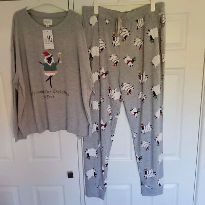 NEXT Womens Christmas Sheep / Ewe  Pyjamas SIZE XL TALL 20 - 22 New with Tags - Image 1 of 4