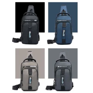 Anti-Theft Men's Sling Crossbody Bag Chest Shoulder Messenger Backpack USB Port - Picture 1 of 15
