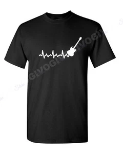 Guitar Life Line Shirt Music Musician Tshirt Short Sleeve Tee Best Friend Gifts - Picture 1 of 14