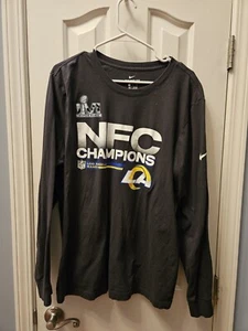NIKE Los Angeles Rams NFC Champions Long Sleeve T-Shirt Gray XL - Picture 1 of 3