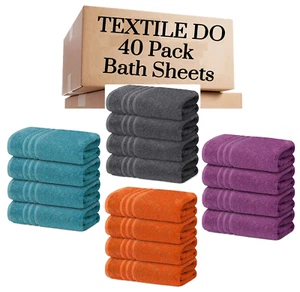 40 Pcs Bath Sheets Large Towels 100% Cotton Soft Big Hotel Spa Bulk Towels Set - Picture 1 of 119