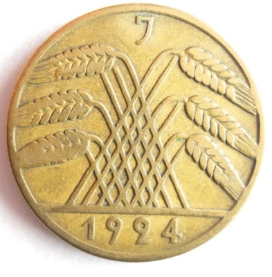 1924 J WEIMAR ALEMANIA 10 REICHSPFENNIG - ENVÍO GRATUITO - Alemania Bin #15 Foto 1 de 2