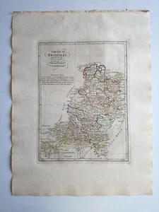 1819 Bartolomeo Borghi Mappa Circulo di Westfalia come era nel 1790 Munster - Picture 1 of 2