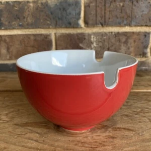 "Tazón de fideos rojo barril cajón con soporte para palillo 5 1/2"" tazón único rayado" - Imagen 1 de 9