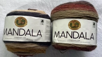 LOT of 2 MANDALA yarn in CENTAUR #214 5.3oz 590yds by Lion Brand - Image 1 of 4