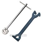 PLUMBERS 13/19mm FIXED BASIN WRENCH & 11" ADJUSTABLE TAP NUT SPANNER BATH SINK