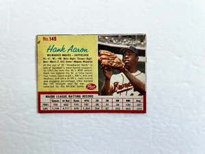 1962 Post Müsli Hank Aaron #149 (2) - Milwaukee Braves - VINTAGE KARTE - Bild 1 von 2