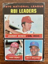 1971 Topps - League Leaders #64 Johnny Bench, Tony Perez, Billy Williams