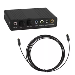 External USB Sound Card 5.1 Channel Box Optical Input Toslink SPDIF Fiber Cable - Picture 1 of 12