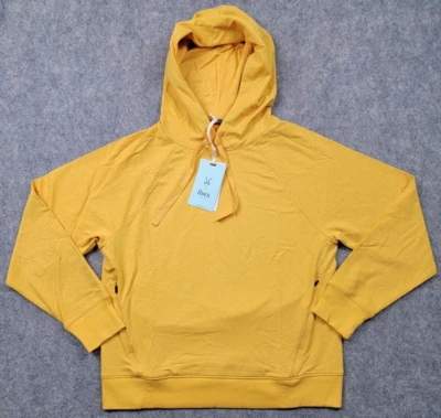 Sudadera Ibex Mujer Pequeña Amarilla Tranquila Sudadera con Capucha Algodón Orgánico Lana Merino Foto 1 de 4