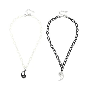 2Pcs Puzzle Matching Necklace Promise Necklace Graduation Gift - Picture 1 of 12