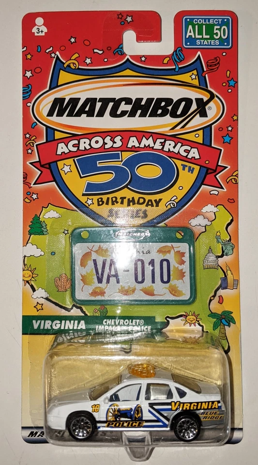 Matchbox 2001 Across America 50th Birthday Virginia Chevrolet Impala Police Car - Image 1 of 1
