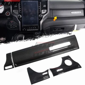 Carbon Fiber Console Dashboard Decor Trim Kits For Dodge RAM 1500 TRX 2021-2023 - Picture 1 of 10
