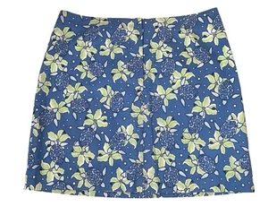 Vineyard Vines 100% Cotton Blue Turtle Print Fully Lined A-Line Skirt Size 16 - Picture 1 of 5