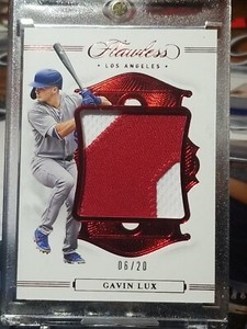 SPP GAVIN LUX ROOKIE RUBY 2020 PANINI FLAWLESS BASEBALL JERSEY NON-AUTO$ /20 RC