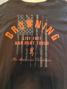 Vintage Browning T Shirt Mens 3XL Black Hunting Firearms Guns - Picture 1 of 3