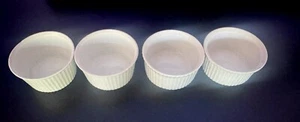 Apilco France Pilivite of Mehun White Porcelain Ribbed Ramekins 2.5" Set of 4 - Picture 1 of 8