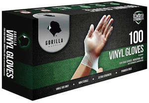 GORILLA SUPPLY Disposable Heavy Duty Vinyl Gloves, Large, 300 Count, BPA Free, F - Picture 1 of 12