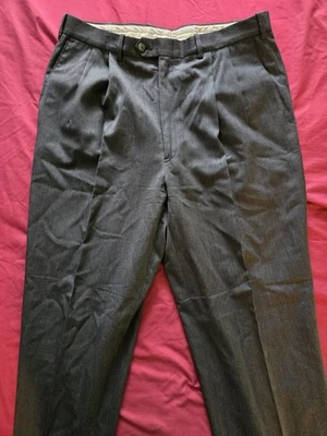 Pantalones de vestir para hombre JB Britches Worsted Wool Winston gris oscuro 35R 750 C1414 de colección Foto 1 de 4