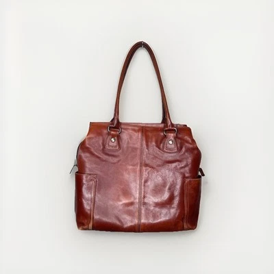 Cartera de cuero fósil con óxido Bolso de hombro 3 compartimentos Laptop Tablet Foto 1 de 4